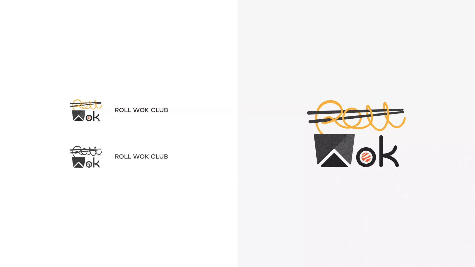 Разработка логотипа суши-бара «Roll Wok Club» в Завитинске